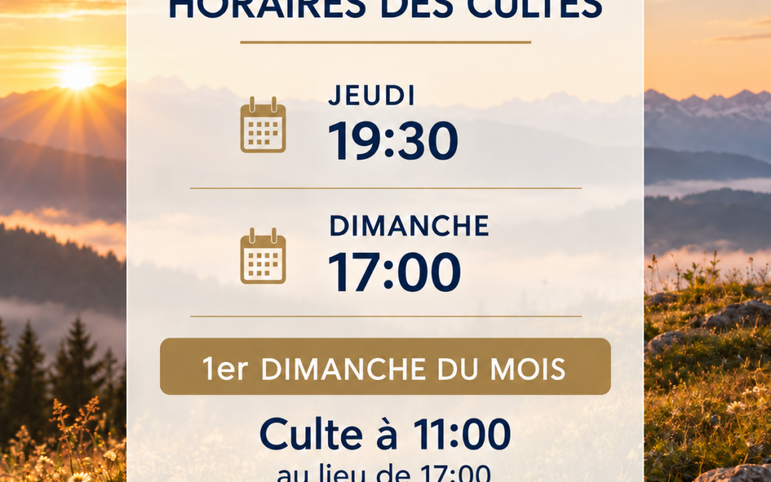 Horaires des Cultes